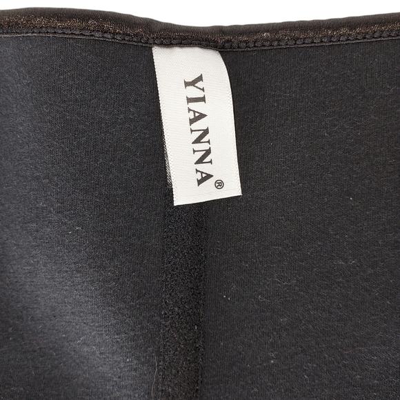 Yianna Women's Size Medium Black Waist Trainer Cincher Corset Looks New - Picture 3 of 4